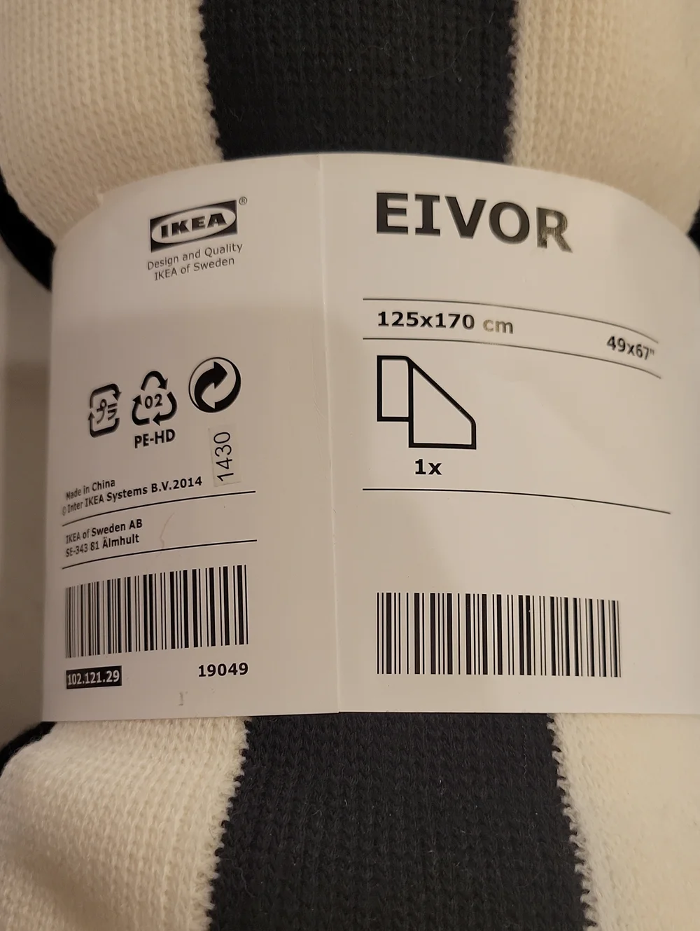 New Eivor Ikea Black & White Throw